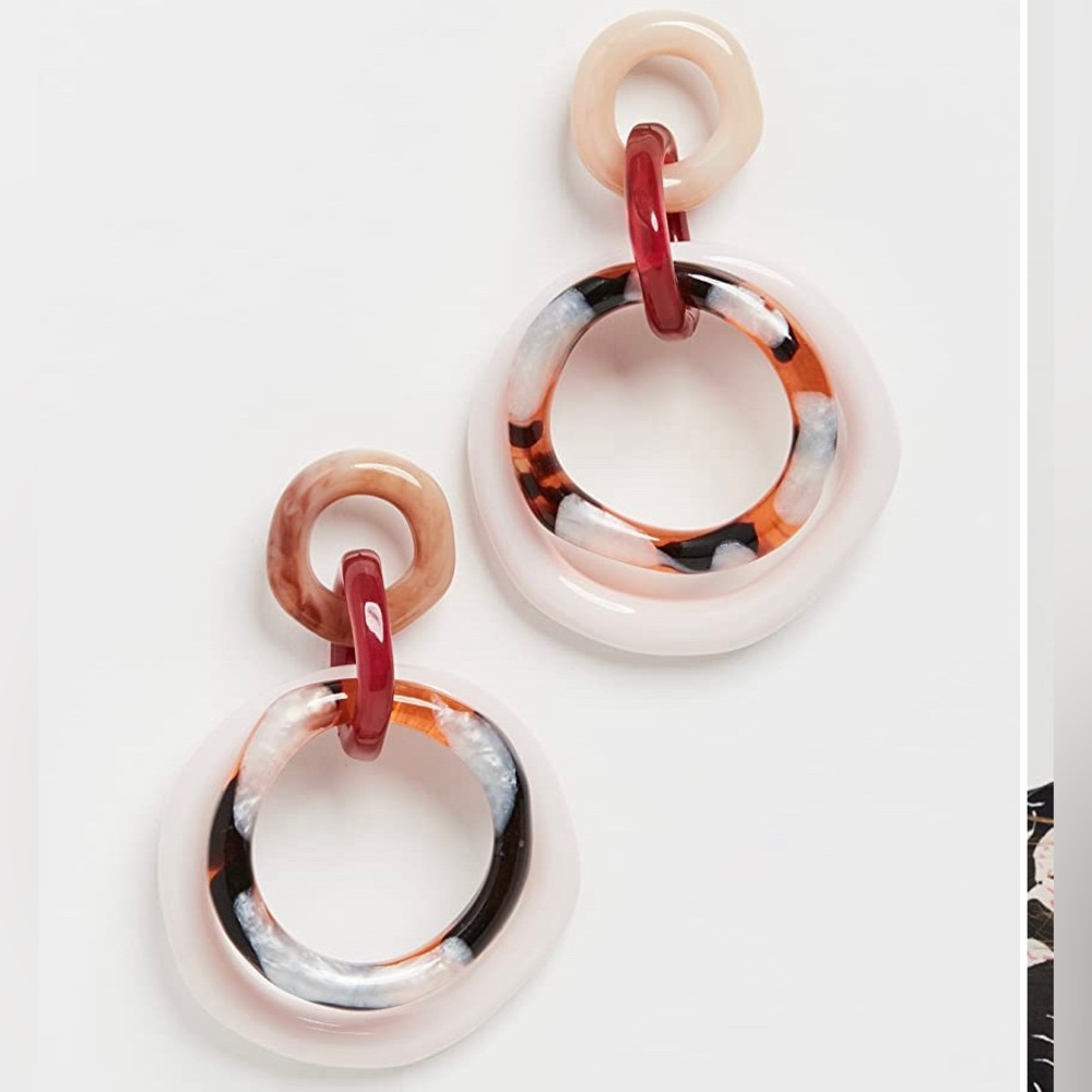 Lele Sadoughi Organic Banded Hoops